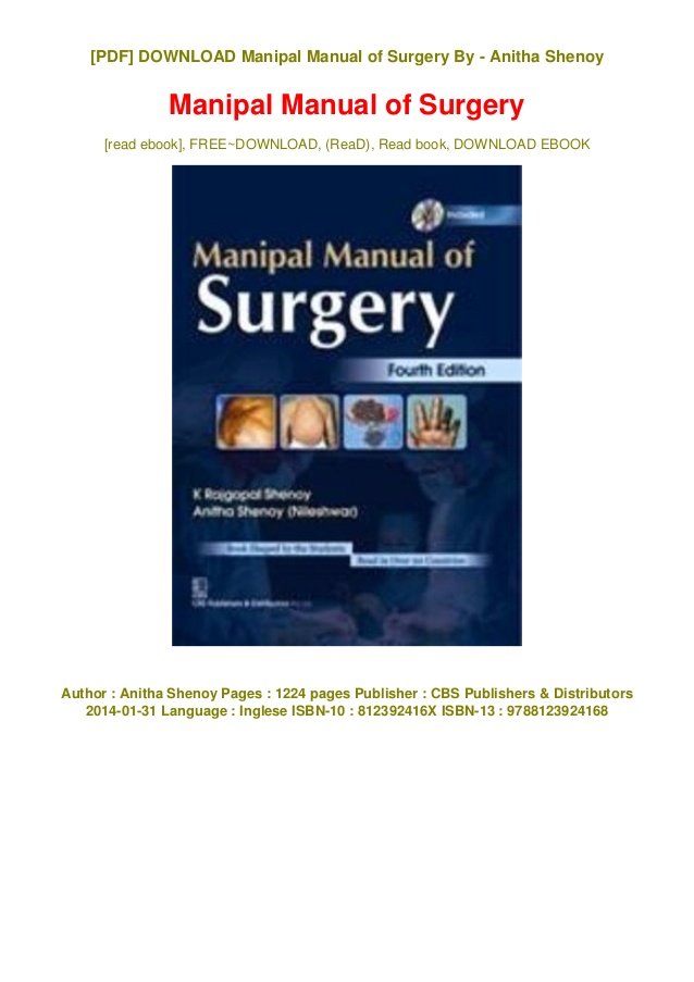 Manipal Manual Of Surgery 5th Edition Pdf Free Download